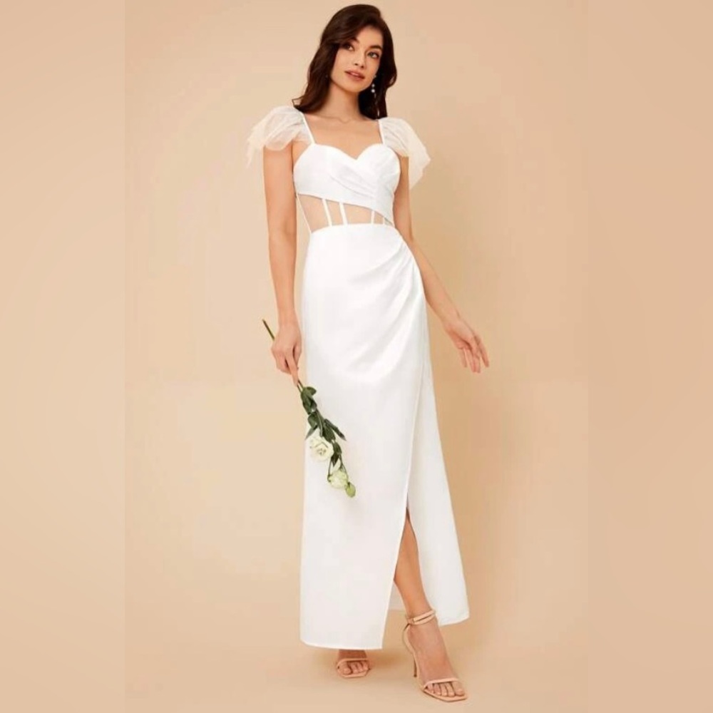 Mesh Ruffle Wedding Dress $26 XL